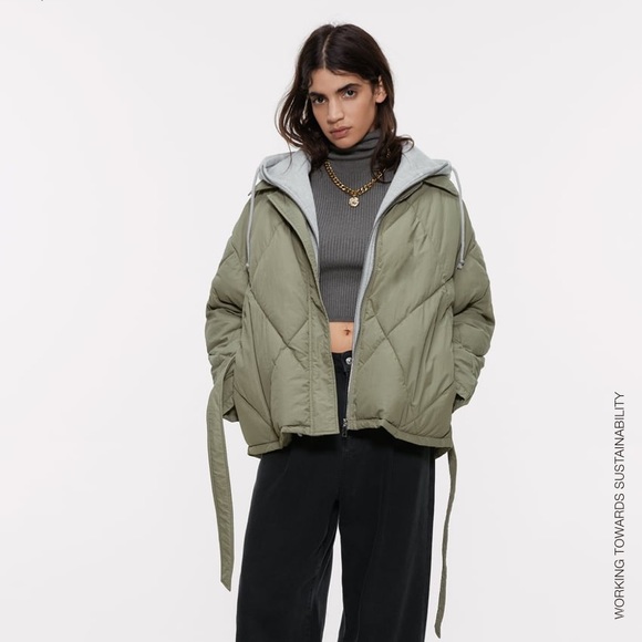 NWT rare cozy winter minimalist streetwear winter Zara contrast